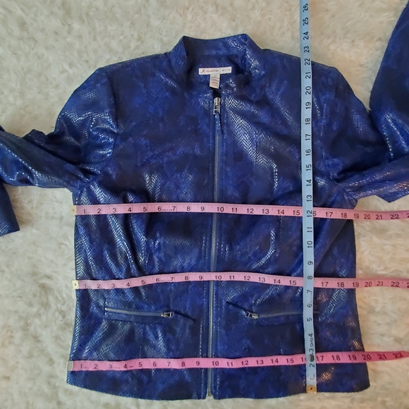 JM Collection Faux Snakeskin Jacket - Picture 10 of 12
